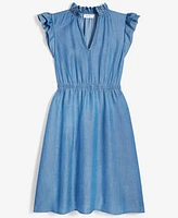On 34th Women's Chambray Flutter-Sleeve Midi Dress, Created for Macy's
