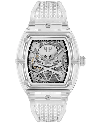 Philipp Plein Men's Automatic Skeleton Transparent Tpu Strap Watch 44x56mm