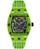 Philipp Plein Men's Automatic Skeleton Tpu Strap Watch 44x56mm