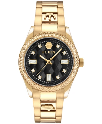 Philipp Plein Women's Queen Crystal Gold Ion Plated Stainless Steel Bracelet Watch 38mm