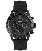 Philipp Plein Men's Chronograph Pleinmeter Black Silicone Strap Watch 44mm