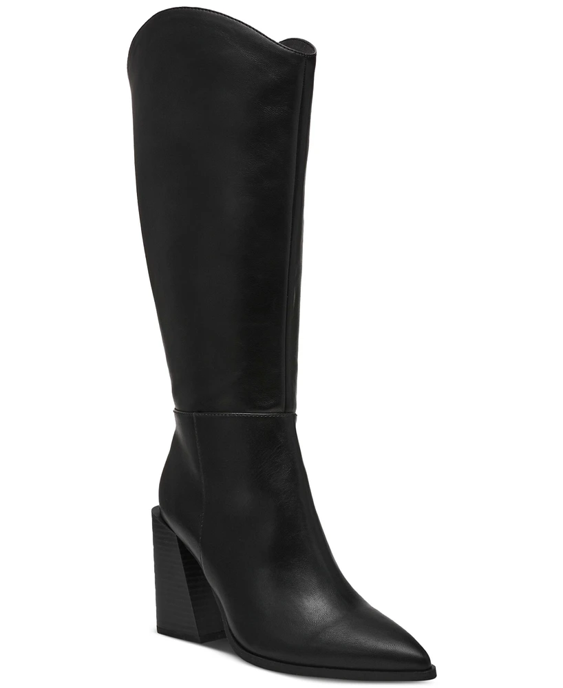 Wild Pair Tati Wide-Calf Stacked-Heel Boots, Created for Macy's