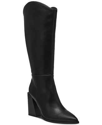 Wild Pair Tati Wide-Calf Stacked-Heel Boots, Created for Macy's