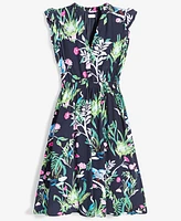 On 34th Women's Printed Flutter-Sleeve Midi Dress, Created for Macy's