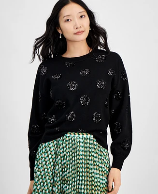 On 34th Women's Sequinned-Pattern Sweater, Exclusively at Macy's