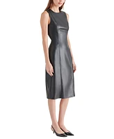 Steve Madden Women's Pria Faux-Leather Midi Dress