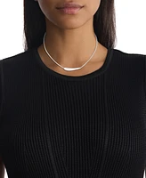 Calvin Klein Stainless Steel Elongated Raindrop Collar Necklace, 16" + 2" extender