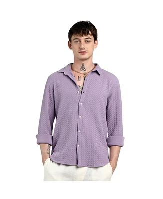 Campus Sutra Men's Lilac Ripple Box Shirt