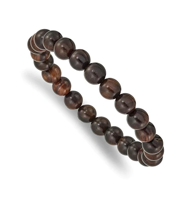 Chisel 8mm Red Sandalwood Beaded Stretch Bracelet