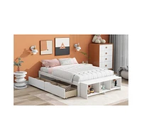 Slickblue Full Size Bed with Storage Case for Organized Living