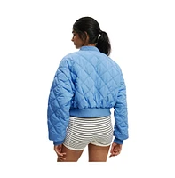 Cotton On Women's Quilted Rib Bomber Jacket