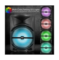 Pyle Portable Pa Speaker with Bluetooth, Led Lights, and Rechargeable Battery, 1200 Watt