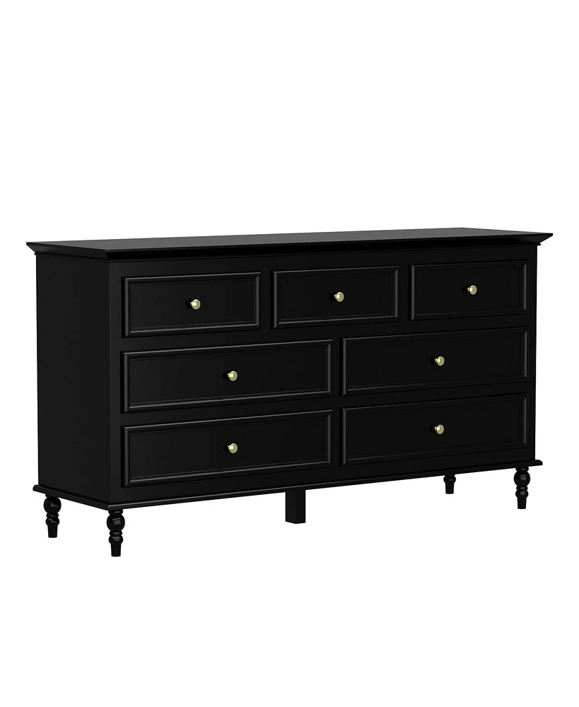 Homsee Classic Style 7-Drawer White Mdf Chest of Drawers 29.6 in. H x 55.2 in. W x 15.7 in. D