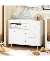 Homsee White 4-Drawer Kid Dresser Changing Table Nursery Dresser