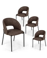 Dining Chair Set of with High-density Sponge Cushion Sturdy X-shaped Frame