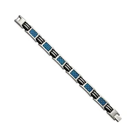 Chisel Titanium with Blue Carbon Fiber Inlay and Rubber Bracelet