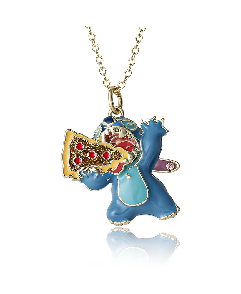 Disney Stitch Pizza Blue Enamel Character Pendant