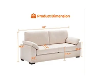 gaomon 80 Inch Sofa, Chenille Sofa, Comfy Couch Sofa, 3 Seater Couch with 2 Removable Pillow