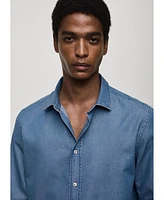 Mango Men's Cotton Chambray Shirt