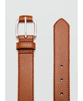 Mango Men's Beaten Leather Belt