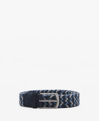 Mango Men's Braided Elastic Colored Belt