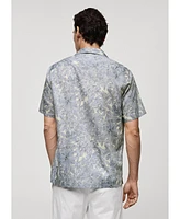 Mango Men's Cotton Floral-Print Shirt