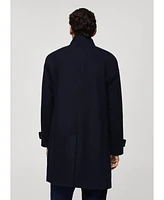 Mango Men's Wool Funnel Neck Coat