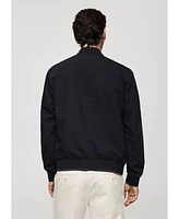 Mango Men's Stretch Fabric Bomber Jacket