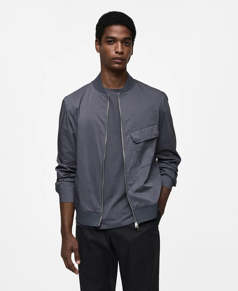 Mango Men's Pocket Detail Bomber Jacket