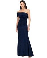 Eliza J Petite Metallic One-Shoulder Gown