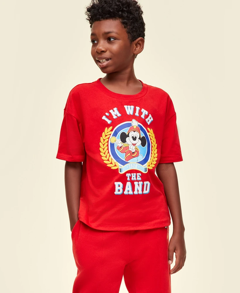 Disney | Macy's Big Kids Unisex Mickey Mouse I'm with The Band Graphic T-Shirt, Created for