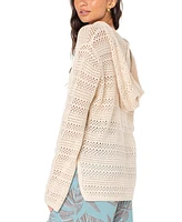 Roxy Juniors' Hippie Love Crochet Wide-Sleeve Hooded Sweater