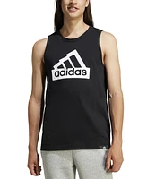 adidas Men's Modern Essentials Regular-Fit Logo Graphic Tank