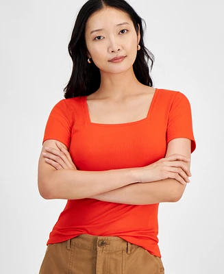 On 34th's Women's Knit Square-Neck Top