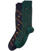 Polo Ralph Lauren Men's 2-Pk. Foulard Crest Slack Socks