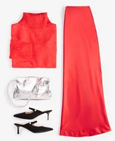 On 34th Turtleneck Sweater Maxi Slip Skirt Crossbody Dress Mules Created For Macys