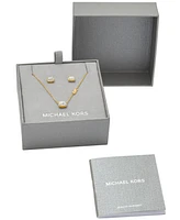 Michael Kors 14K Gold-Plated Sterling Silver Necklace and Earrings Set