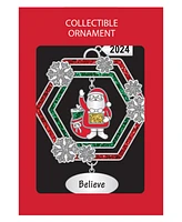 Ganz Sentiment Ornament Santa 'Believe' with Dated 2024 Charm, 2.7"