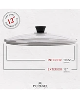 Glass Lid - 12/"-inch/30.48-cm/308mm - Compatible with Lodge - Fully Assembled Tempered Replacement Cover