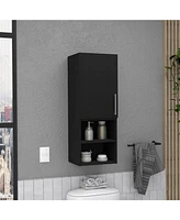 Depot E-Shop Cairo Medicine Single Door Cabinet, Two External Shelves, Two Interior Shelves, Black