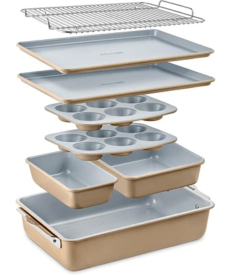 Bakken 8-Piece Stackable Bakeware Set - Ceramic Non-Stick Coating, Baking Sheets, Assorted Baking Pans, Ptfe, Pfoa & Pfos Free