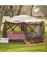 Clam Quickset Pavilion 12.5' Portable Outdoor Gazebo Canopy Tent with Floor Tarp