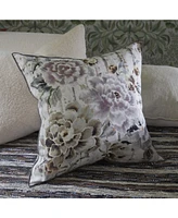 Designers Guild Kyoto Flower Slate Linen Decorative Pillow