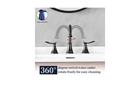 Slickblue Oil Rubbed Bronze 2-Handle 8-Inch Widespread Bathroom Sink Faucet Elegant Lavatory Fixture