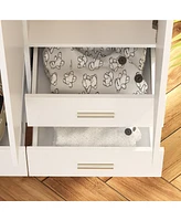 Famapy 3-Door Bedroom Armoire Wardrobe Closet Cabinet with Hanging Rod, Drawers