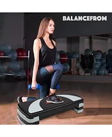 BalanceFrom Fitness Adjustable Workout Aerobic Step Platform Trainer, Gray/Black