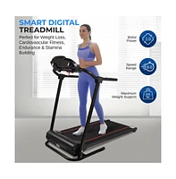 SereneLife Digital Smart Treadmill with Bluetooth and FitShow App Compatibility