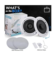 Pyle 6.5'' In-Wall / In-Ceiling Speakers, 2-Way Flush Mount Home Speaker Pair, 200 Watt