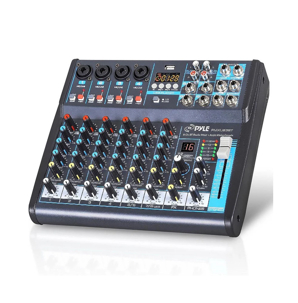 Pyle 8-Channel Bluetooth Pro Audio Dj Sound Mixer