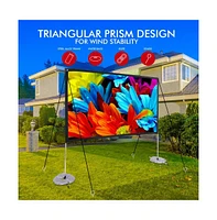 Pyle Outdoor Projection Screen - 120'' Portable, Lightweight Display with Frame Stand